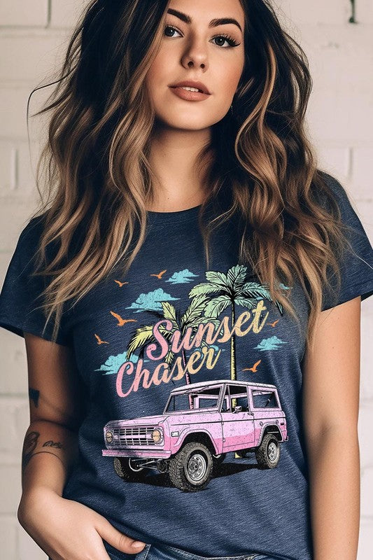 Sunset Chaser Bronco Graphic T Shirts