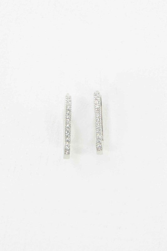 Oval Stone Hoop Earrings