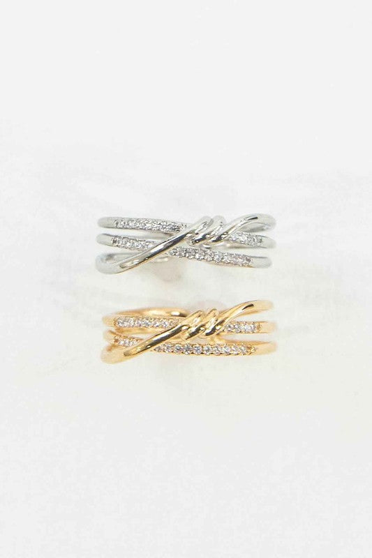 Intertwined Double Layer Adjustable Ring