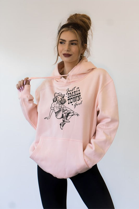 Small Town Girl Cowgirl Graphic Hoodie Sweatshirt