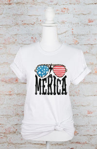 MERICA Sunglasses Crew Neck Graphic Tee