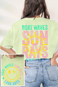 Boat Waves Sun Rays Lake Days Graphic T Shirts