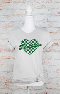 Tornadoes Checked Heart Gameday Graphic Tee