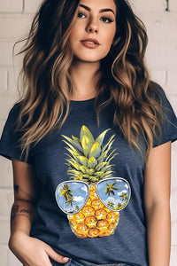 Summer Pineapple Graphic T Shirts