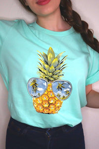 Summer Pineapple Graphic T Shirts