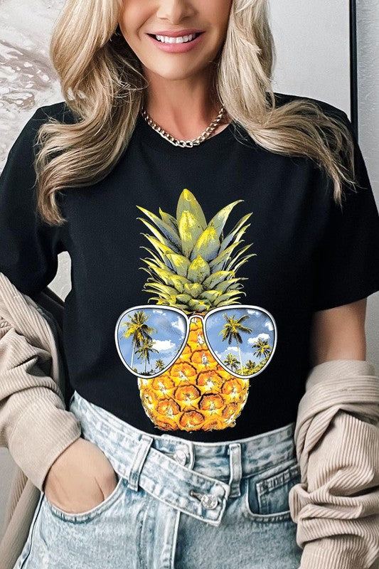 Summer Pineapple Graphic T Shirts