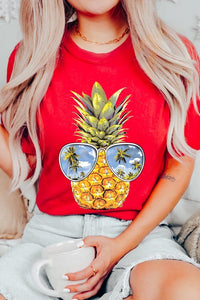 Summer Pineapple Graphic T Shirts