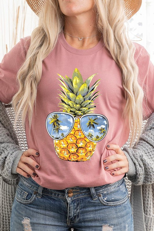 Summer Pineapple Graphic T Shirts