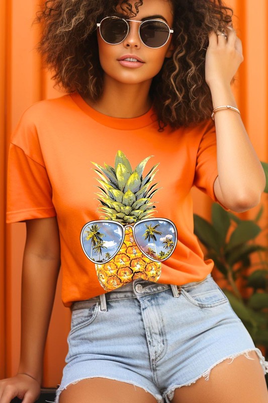 Summer Pineapple Graphic T Shirts