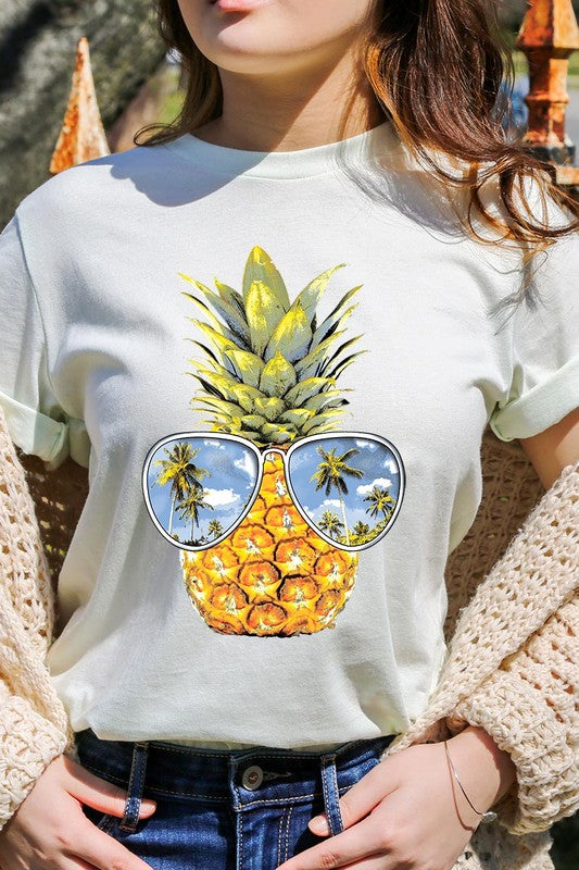 Summer Pineapple Graphic T Shirts