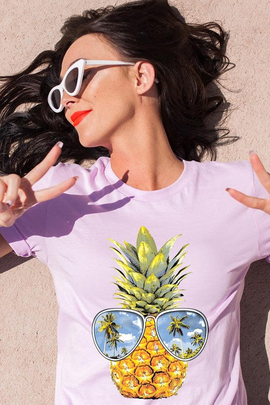 Summer Pineapple Graphic T Shirts