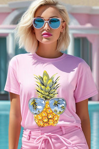 Summer Pineapple Graphic T Shirts