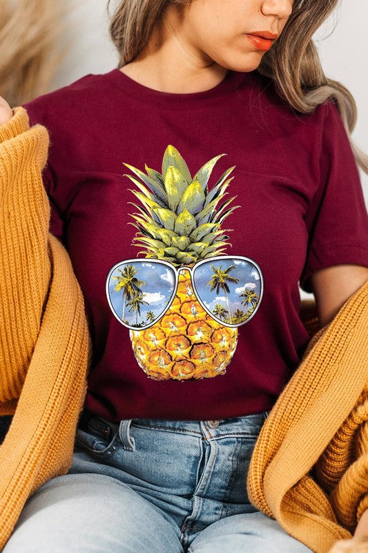 Summer Pineapple Graphic T Shirts