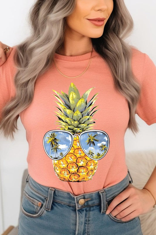 Summer Pineapple Graphic T Shirts