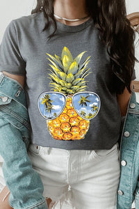 Summer Pineapple Graphic T Shirts