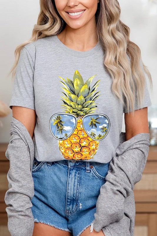 Summer Pineapple Graphic T Shirts