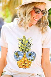 Summer Pineapple Graphic T Shirts