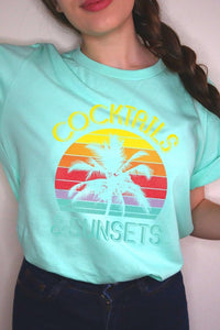 Cocktails & Sunsets Graphic T Shirts