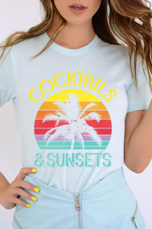 Cocktails & Sunsets Graphic T Shirts