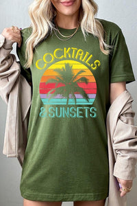 Cocktails & Sunsets Graphic T Shirts