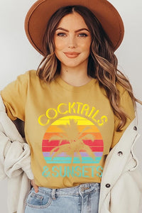 Cocktails & Sunsets Graphic T Shirts