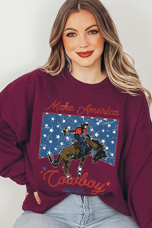 Make America Cowboy Graphic Fleece Sweatshirts