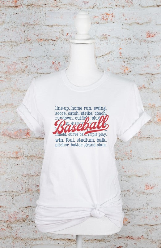 Baseball Words Graphic Tee