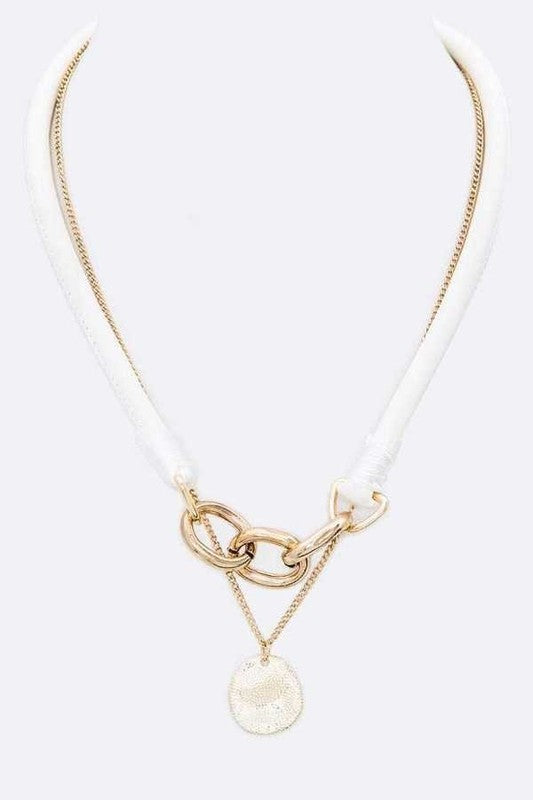 Chain Link Cording Necklace Layered Necklace