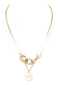 Chain Link Cording Necklace Layered Necklace
