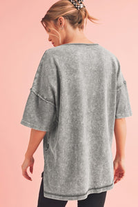 Mineral Wash Exposed Seam Oversized Tee