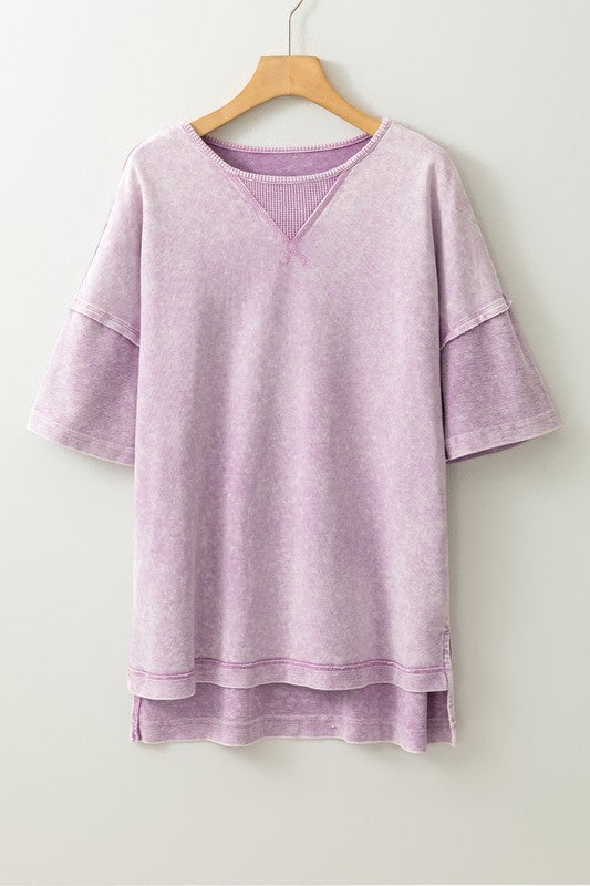 Mineral Wash Exposed Seam Oversized Tee