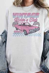 VINTAGE RIDERS CLUB RACING RACE CAR OVERSIZED TEE