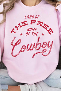 HOME OF THE COWBOY GRAPHIC SWEATSHIRT