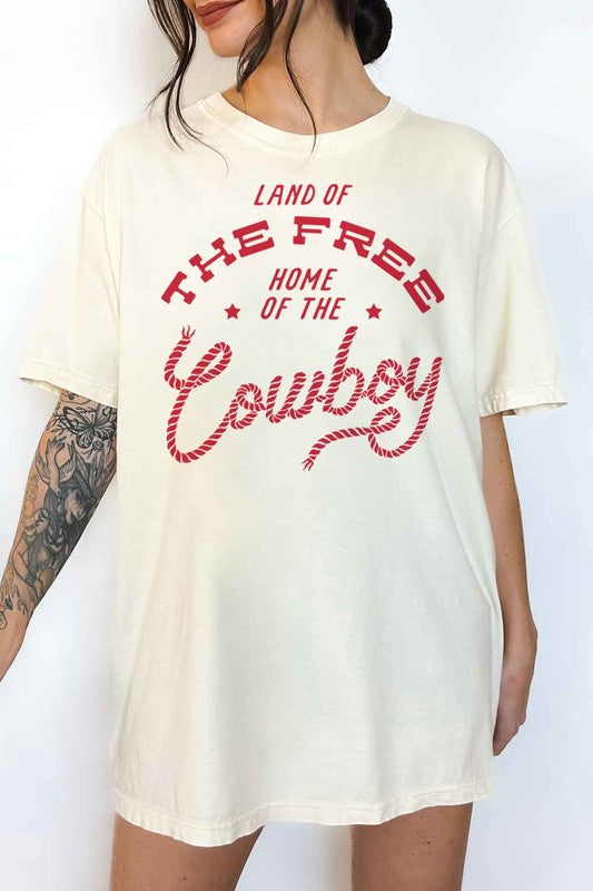 HOME OF THE COWBOY OVERSIZED GRAPHIC TEE