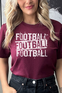 Game Day Distressed Football Stack Graphic Tee