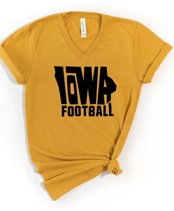 IOWA Football V-Neck Graphic Style Tee