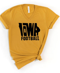 IOWA Football V-Neck Graphic Style Tee