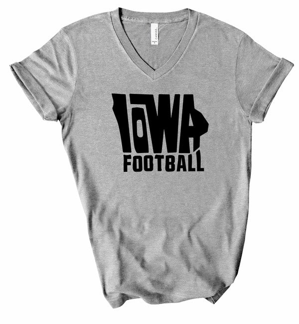 IOWA Football V-Neck Graphic Style Tee