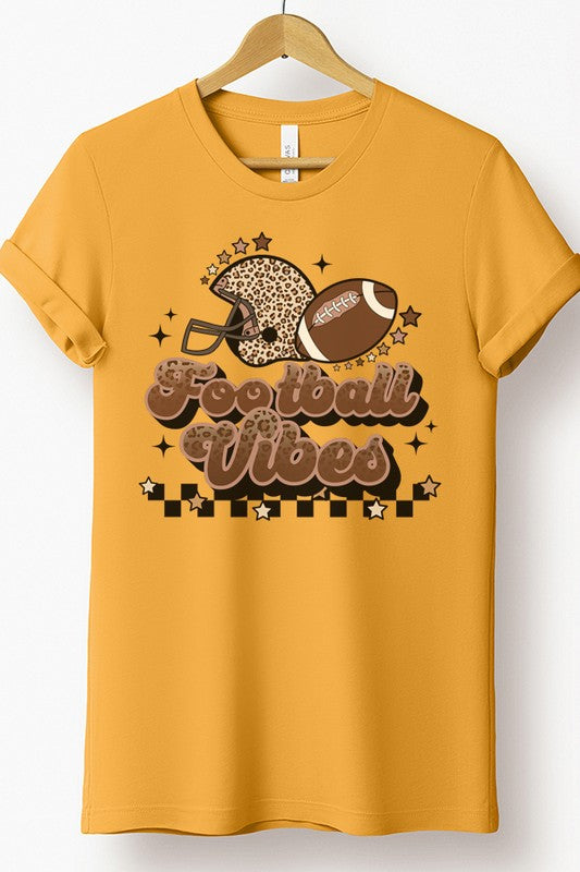 Game Day Leopard Helmet Football Vibes Tee