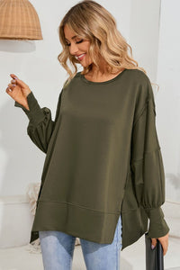 Women Patchwork Drop Shoulder Oversized Top