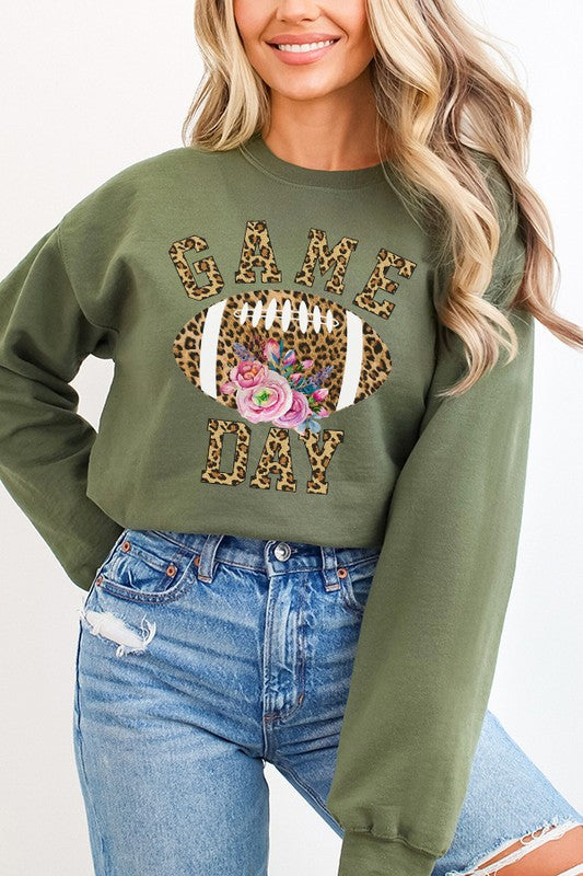 Gameday Fall Football Leopard Game Day Sweatshirt