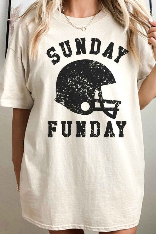 SUNDAY FUNDAY FOOTBALL GAME DAY OVERSIZED TEE