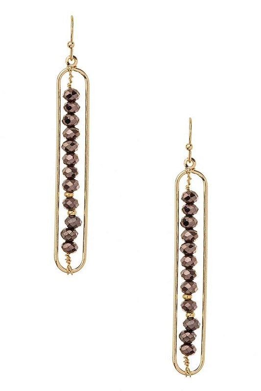 Beaded Bar Drop Earrings