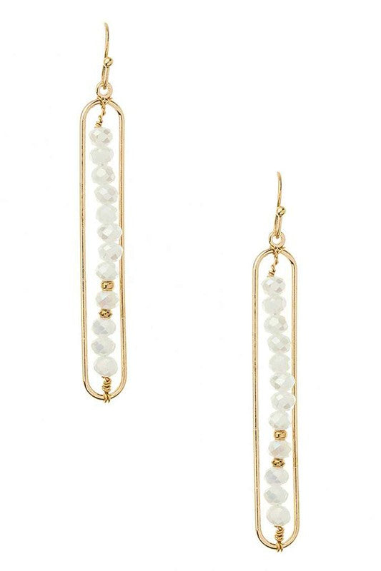 Beaded Bar Drop Earrings