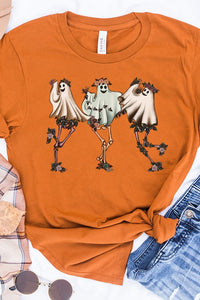 Halloween Vintage Dancing Ghosts Graphic Tee