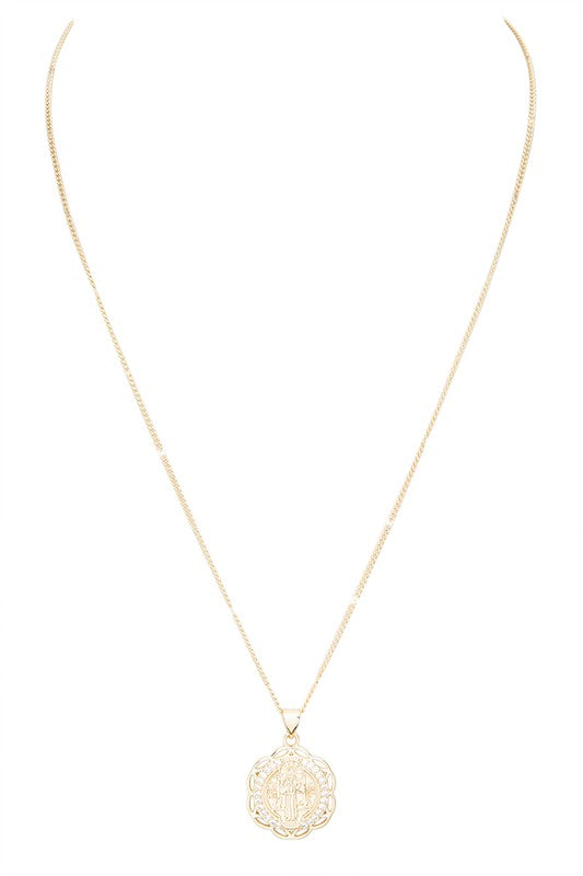 Saint Benedict CZ Pendant Necklace