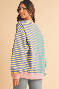 Colorblock Drop Shoulder Oversize Sweatshirt