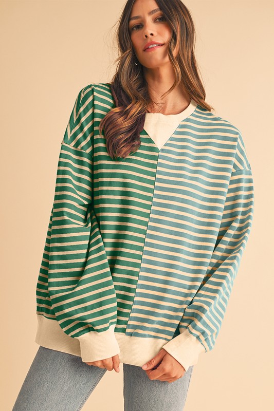 Colorblock Drop Shoulder Oversize Sweatshirt