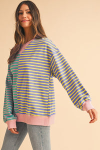 Colorblock Drop Shoulder Oversize Sweatshirt