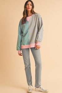 Colorblock Drop Shoulder Oversize Sweatshirt